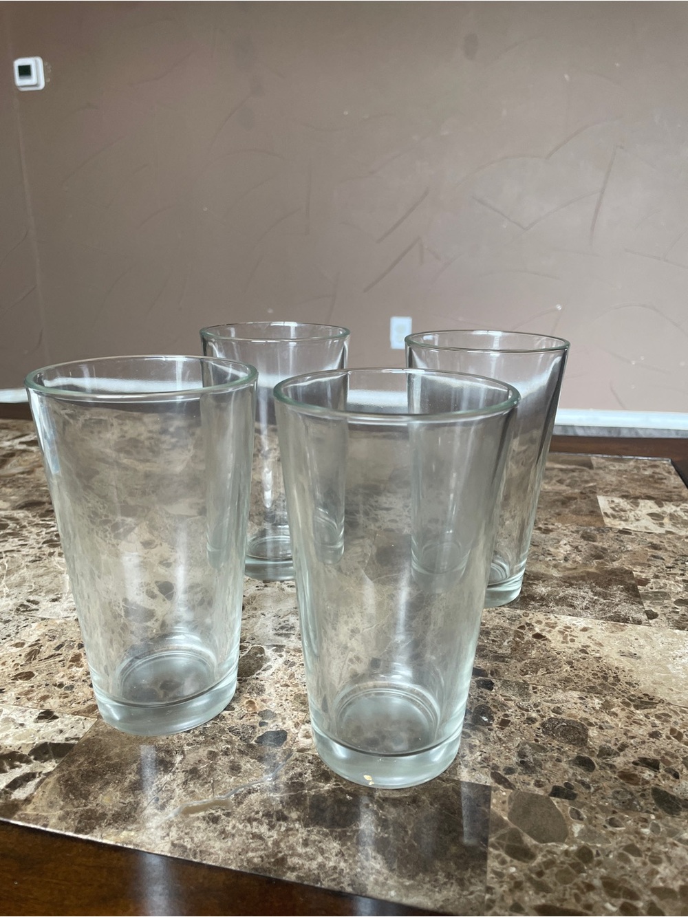 Clear 16 oz Glass Drinking - Set of 4